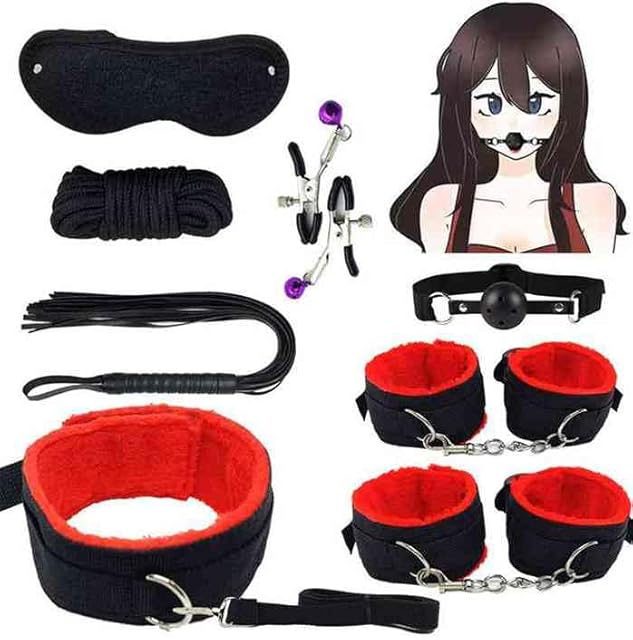 BDSM Sex Bed Bondage Restraints Kit Set Toy Thigh Restraints Bondage Gear & Accessories Sex Handcuffs Hand Cuff Set for Adults Bedroom Sex Resistance Bands Women Queen Bed Straps Adult Play Sweater
