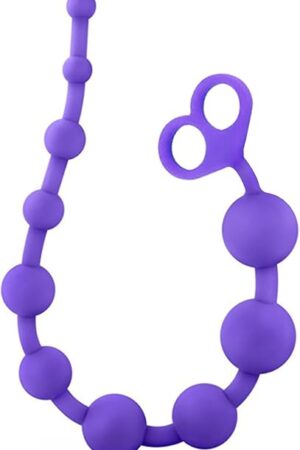 Anal Beads Anal Toys Sex Toy Silicone Anal Butt Plug Silky Smooth Prostate Massage Stimulator Anal Trainer Flexible 10 Balls Anal Chain with Safe Pull Ring