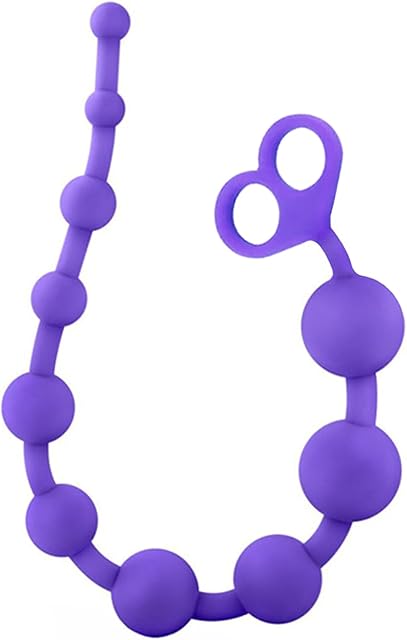 Anal Beads Anal Toys Sex Toy Silicone Anal Butt Plug Silky Smooth Prostate Massage Stimulator Anal Trainer Flexible 10 Balls Anal Chain with Safe Pull Ring