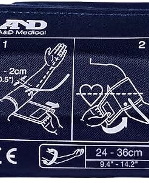 A&D Medical Medium Blood Pressure Cuff Replacement (94?142"/24?36 cm), Latex-Free BP Cuff, UA-280A ISO-Compliant Connector for A&D Medical UA-789AC, UA-787EJ Blood Pressure Monitor for Home Use