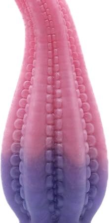 Dakken Tentacle Suction Cup Dildo, Creamy Pink/Purple Heart Colors, Handmade in The USA (Mini)