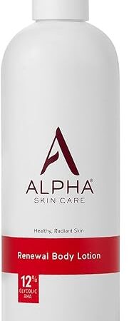 Alpha Skin Care Revitalizing Body Lotion, 12% Glycolic AHA, Simple & Effective Daily Moisturizer with Alpha Hydroxy Acid, Hydrates & Exfoliates for Soft, Smooth Skin, Anti-Aging, 12 Oz