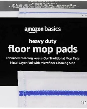 Amazon Basics Heavy Duty Floor Mopping Pads with Microfiber, Fits Swiffer WetJet Mopping Systems, 30 Count (Pack of 1)
