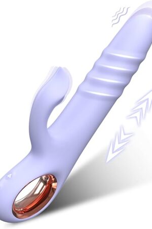 Dildo Thrusting Vibrator Sex Toy for Women - Dildos Vibrator G Spot Vibrator Clitoral Stimulator Dual Rabbit with 10 Powerful Vibration 10 Thrust Modes