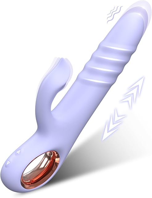 Dildo Thrusting Vibrator Sex Toy for Women - Dildos Vibrator G Spot Vibrator Clitoral Stimulator Dual Rabbit with 10 Powerful Vibration 10 Thrust Modes