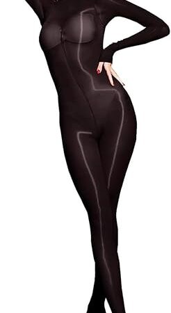 Women's Oil Shiny Bodystocking Sexy Full Body Stocking Sheer Nylon Body Stocking Glossy Pantyhose