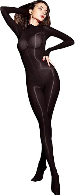 Women's Oil Shiny Bodystocking Sexy Full Body Stocking Sheer Nylon Body Stocking Glossy Pantyhose