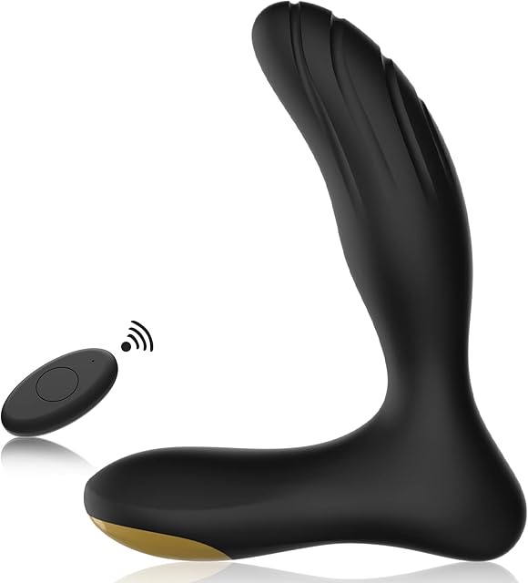 Vibrating Prostate Massager Anal Toy, Waterproof Personal P Spot Male Vibrator with Remote Control for Hands Free Play, Rechargeable Butt Plug with 10 Vibrations for Beginners