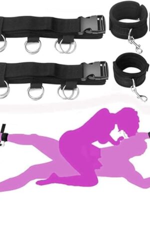 BDSM Bondage Kit Adult Restraints Sex Toys, Neck to Wrist Adjustable Bondage Gear & Accessories, Behind Back Handcuffs Collar with Blindfold Bed Straps Restraints Sex Ropes for Couples Sweater T0