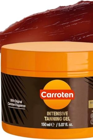 Carroten Intensive Tanning Gel | Browning Tan Accelerator | Non-Greasy, Water-Resistant with Carrot and Coconut Oil | Vitamin A & E For Moisture & Hydration | Made in Greece | 5 Fl Oz