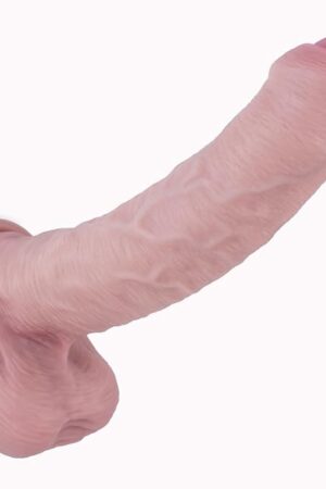 9.3 Inches Realistic Silicone Dildo for Adult, Lifelike Fake Penis for Women/Men/Gay, Adult Sex Toys for G spot Stimulator and Anal Plug Play (Flesh)