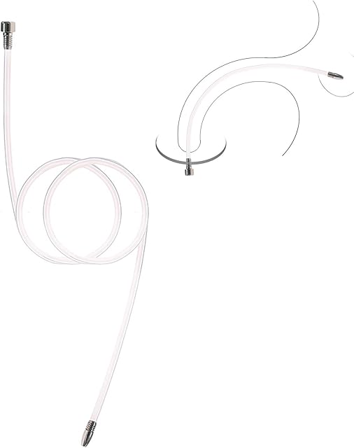 Extra Long Silicone Penis Plug Hollow Urethral Sound Stimulation Male Dilators for Chastity Cage CB Device Sex Toys (A-5mm)
