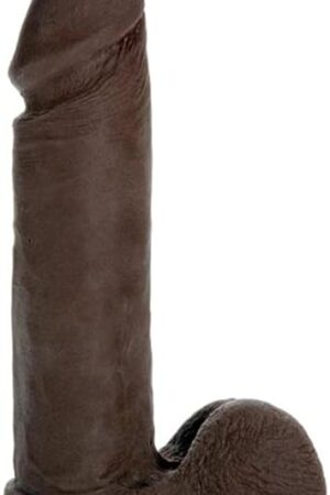 Doc Johnson Vac-U-Lock - The Realistic Cock - ULTRASKYN - 8 Inch - F-Machine and Vac-U-Lock Harness Compatible Dildo - Chocolate