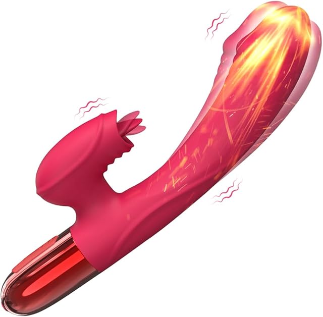 Generic Rabbit Sex Toy Unisex with 10 Vibration & Heating Function, Red