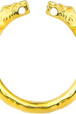 5 Sizes of Gold Color Metal Cock Ring, Smooth Adjustable Penis Ring Adult Sex Toy for Men Couple - 21mm Ring