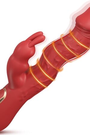 Wriggling Rabbit Vibrator Sex Toys for Women, G Spot Realistic Vibrating Dildo Vibrators with 3 Powerful Wriggle Speeds 10 Vibration Modes Waterproof & Rechargeable Adult Toys for Womens