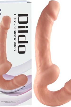 Double-Ended Realistic Dildo, Strapless Strap-On G-Spot Dildo for Lesbian, Flexible Anal Dildos Butt Plug Double Dong Penis with Glans for Vaginal Anal Play, Adult Sex Toys for Women Men Couple