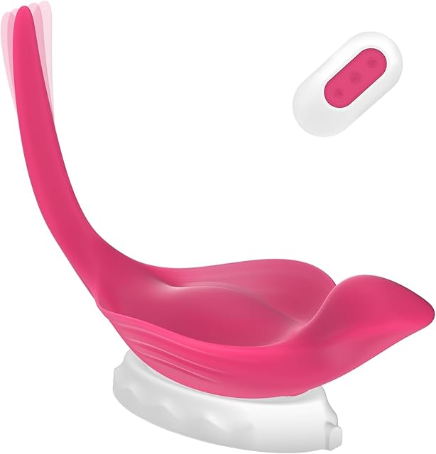 Wearable Panty Vibrator for Women - Adult Toy with Remote Control of 10 Vibration Modes and Charging Base for Female Couples Rose Red
