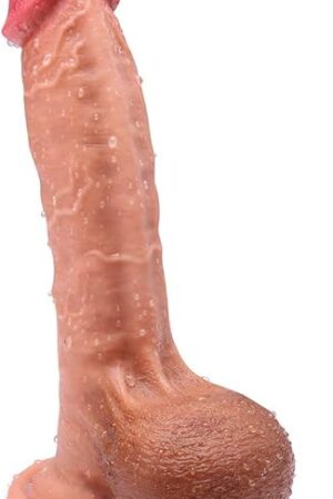 9" Realistic Dildo Dual-Layered Silicone Cock with Full Shaped Balls and Strong Suction Cup for Life-Like Experience Hands-Free Anal G-Spot Play Masturbation Luvkis Sex Toy for Women(Experienced)
