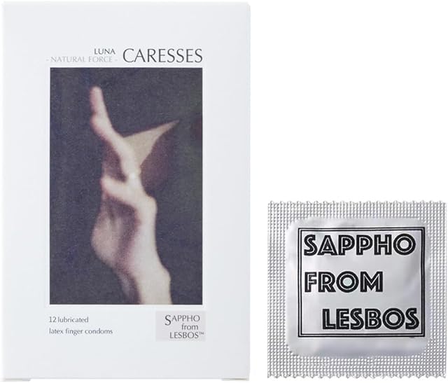 Finger Condom, Sappho from lesbos Ultra-Thin Natural Latex Lubricated Finger Condoms for Intimate Moments Lesbian Couple Women, 12 Count, Natural Vetiver Scented, 300mg Lubricant, Skin-Friendly