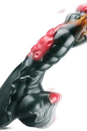 Alien's Thick Fantasy Dildo Heating Vibrator Wand Sex Toys,Dual Stimulator Heating Dildos with Textured Stimulate Anal G Spot Nipple Clit Vibrator,Women Masturbator Wand for Couple Pleasure(Red)