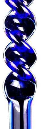 Blue Spiral Female G Spot Sex Toy Glass Crystal Massager Massage Masturbation Anus Anal Plug Sexy Sexual Wand Stick Penis