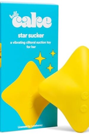 Hello Cake Star Sucker - Clitoral Stimulator with 10 Suction Modes & 10 Vibrating Modes - Body-Safe Silicone - Waterproof & Rechargeable - Adult Sex Toy for Women