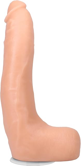 Doc Johnson Signature Series - Dan Damage - 10 Inch Realistic ULTRASKYN Dildo with Removeable Vac-U-Lock Suction Cup - F-Machine & Harness Compatible - for Adults Only, Vanilla