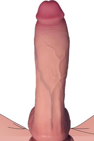 9 Inch Realistic Thick Big Dildo, Food Silicone Real Skin Feels Dildos with Strong Suction Cup, Lifelike Soft Large Penis, Huge Dildo Adult Sex Toys for Women Men, Vaginal G-Spot Anal Stimulate Play