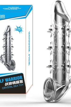WOHUTAR dReusable Sleeves 1866TC Girth for Men Extender Enlarger Extension Enhancer Ball Stretch Sleeve Girth Best Gift-1038(Transparent)