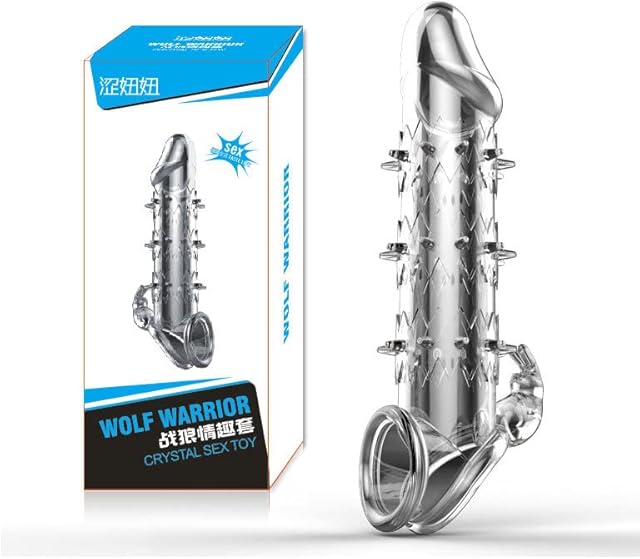 WOHUTAR dReusable Sleeves 1866TC Girth for Men Extender Enlarger Extension Enhancer Ball Stretch Sleeve Girth Best Gift-5689(Transparent)