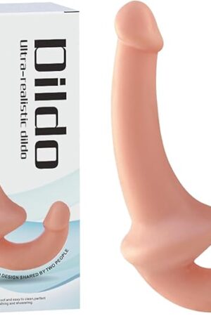 Double-Ended Realistic Dildo, Strapless Strap-On G-Spot Dildo for Lesbian, Flexible Anal Dildos Butt Plug Double Dong Penis with Glans for Vaginal Anal Play, Adult Sex Toys for Women Men Couple