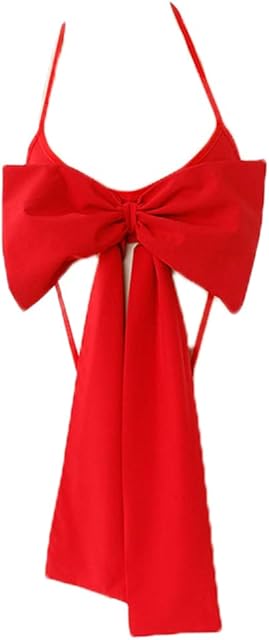 Bow Lingerie for Women Red Sexy Christmas Valentines Bowtie Bra Present One Piece String Outfit Unwrap Me Nightwear