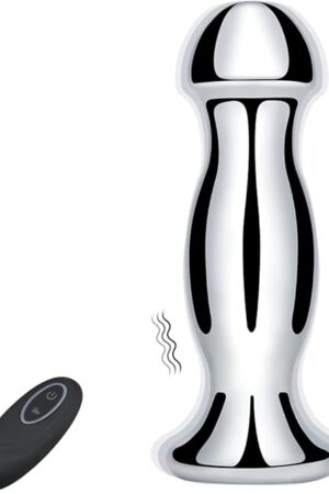 FST Long Vibrating Butt Plug Remote Control Vibrator with 10 Vibration Modes Prostate Massager for Masturbation Metal Anal Vibrator for Male Female Couples