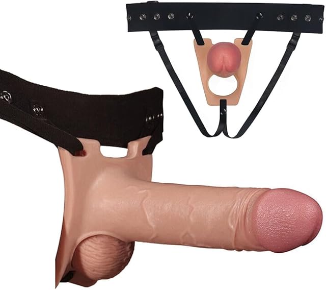Generic Hollow Male Dildo Strap On Penis Long 8.5" and Fat 2" Penis Bondage BDSM G-Spot for Small Penis Men or ED Problems