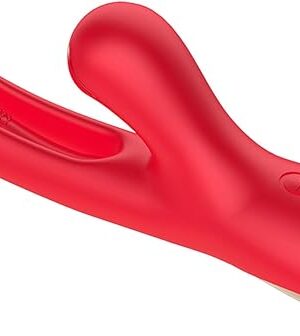 Vibrator Sex Toys for Women - 3IN1 Red Rabbit Vibrators Adult Toys with 7 Flapping & Vibrating & Suck, G Spot Anal Thrusting Dildo, Clitoral Vibrater for Female Couples Rose Sex Toy Games