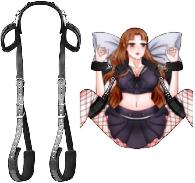 BDSM Bondage Kit Adult Restraints Sex Toys, Neck to Wrist Adjustable Bondage Gear & Accessories, Behind Back Handcuffs Collar with Blindfold Bed Straps Restraints Sex Ropes Sweater Z9