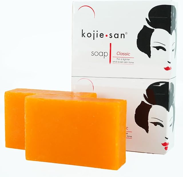 Kojie San Skin and Body Brightening Soap - Original Kojic Acid, Dark Spot Remover Bar Soap with Glycerin & Tea Tree Oil - 65g x 2 Bars