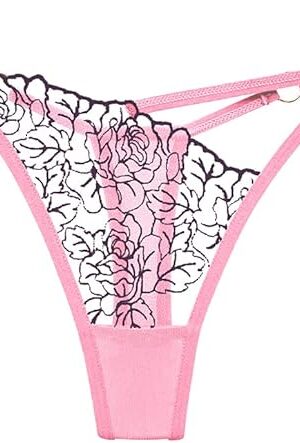 Women's Floral Lace Thongs Underwear Strappy T-back Panties