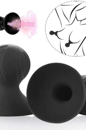 Female Silicone Nipple Sucker,Enlargement & Enhancer Silicone Suction Correction Cups for Nipple Therapy, Cupping and Correction (Black)