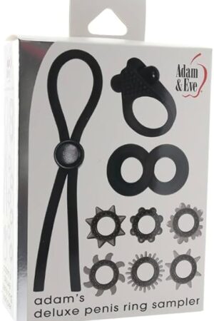 Deluxe 9-Piece Penis Ring Sampler Set, Silicone and TPE