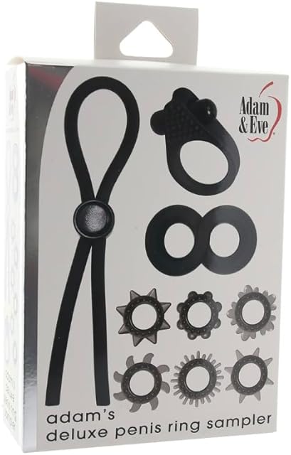 Deluxe 9-Piece Penis Ring Sampler Set, Silicone and TPE