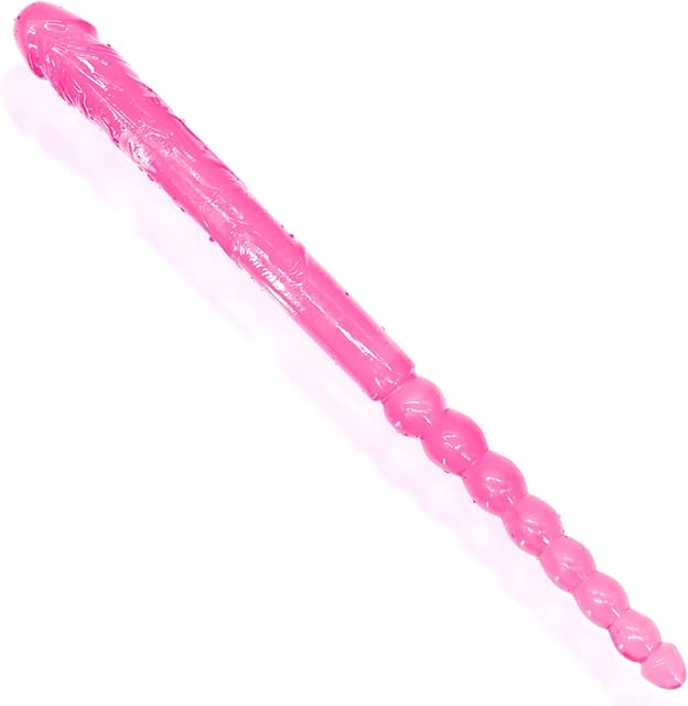 Double Ended Dildo 1889 inch Dong Anal Beads with Veins and Glans for Anal Vagina Stimulation Double Side Penis Cock Massager Sex Toy for Lesbian Men Women Pink TJIJP