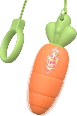 FST Bullet Vibrator Cute Carrot Mini Vibrator with 9 Vibration Modes Small Vibrator Massager with Pull Ring for G Spot Nipple Clitoral Stimulation Sex Toy for Women Couple Beginner Masturbation