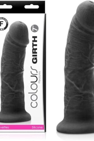 Colours Girth Silicone Dildo 7 h - Black