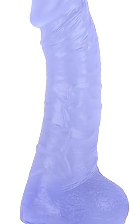 7 Inch Realistic Dildo Sex Toy, Soft Dildo with Curved Shaft for Vaginal G-spot Stimulation, Body-Safe Material Penis with Strong Suction Cup for Hands-Free & Anal Play, Couples Adult Dildo Toys(Blue)