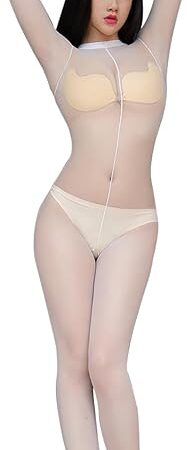 Women Sexy Full Body Stockings Sexy Matte Lingerie Bodysuit Nylon Long Sleeve Bodystocking