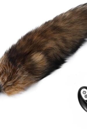 Fox Tail-Vibrating Anal Plug Remote Control -Vibrator Butt Plug Anal Role Play Flirting Animal Tail Sex Toy for Men Women Couples&Cosplay Play(Brown)
