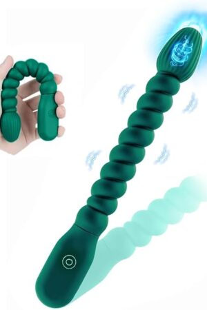 Anal Beads Butt Plug Adult Sex Toy, Sex Toys Clitoris G Spot Anal Stimulator with 10 Powerful Vibration Mode for Couples, Rechargeable Anal Plug Vibrator Male Prostate Massager for Men(Turquoise)