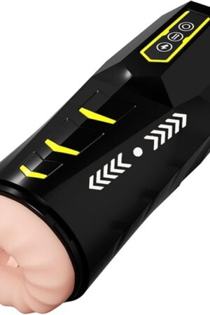 Black Automatic Male Masturbator Penis Pump, Hands Free Automatic Stroker with 9 Thrusting & 9 Vibrating Modes, Removable Adult Sex Toy for Men